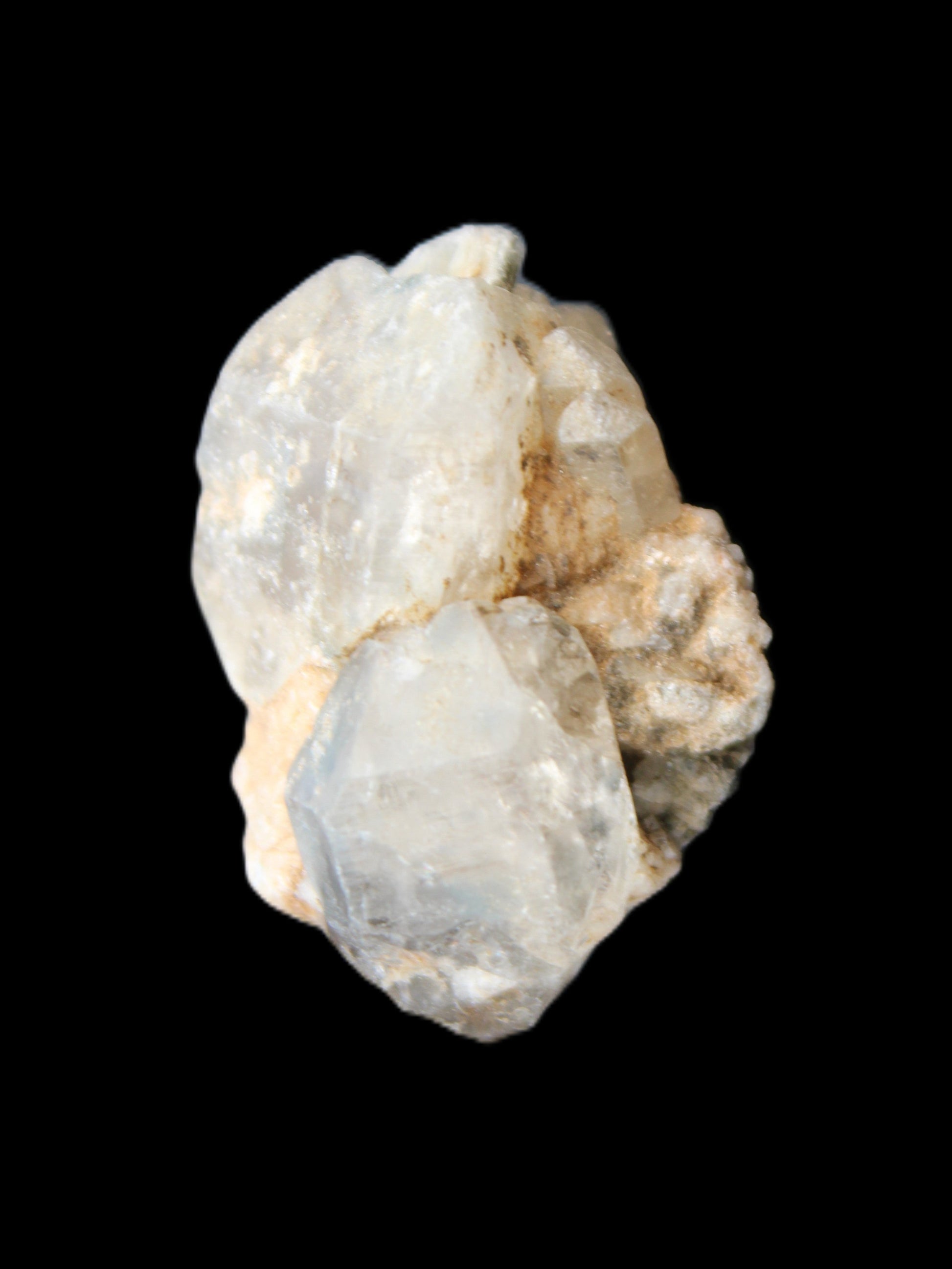Fenster Diamond Quartz, Lepidolite, Spessartine Garnet, Topaz, Feldspar/Mica Matrix 15.1g in sunlight - Rocks and Things Store