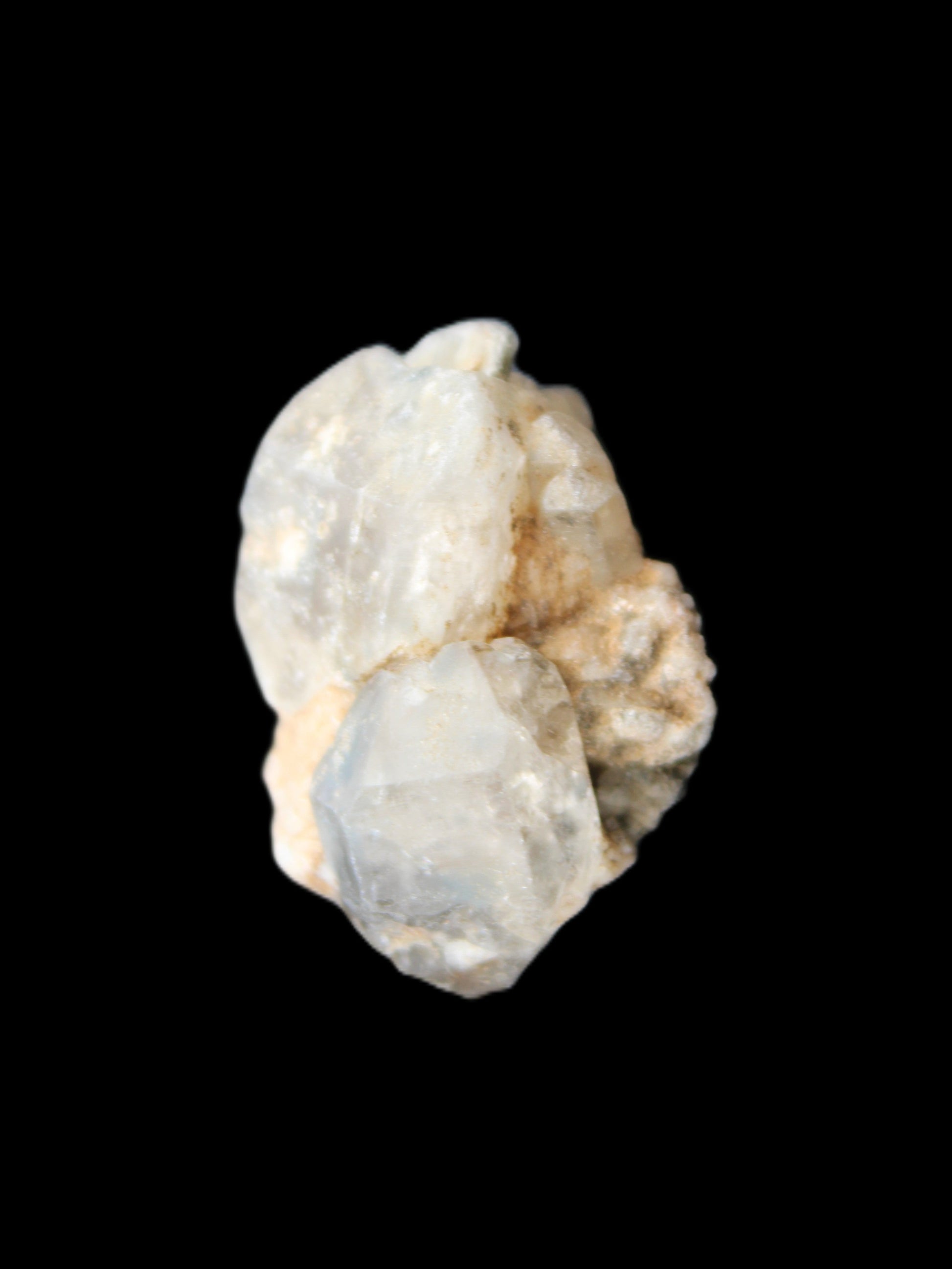 Fenster Diamond Quartz, Lepidolite, Spessartine Garnet, Topaz, Feldspar/Mica Matrix 15.1g in sunlight - Rocks and Things Store