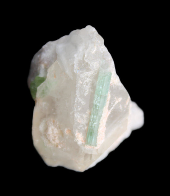 Green Tourmaline crystal on Smoky Quartz with Mica 14g in sunlight - Rocks and Things Store
