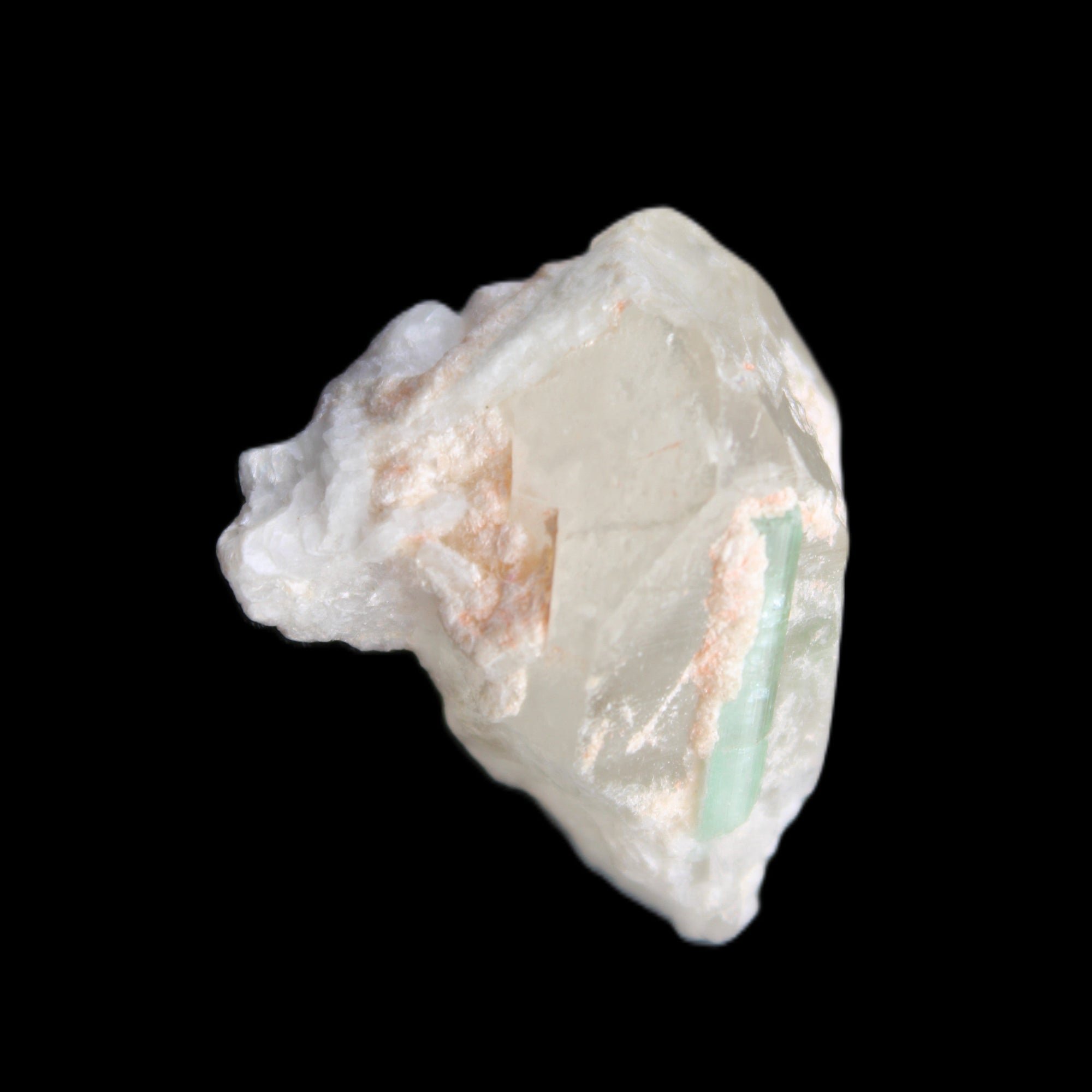 Green Tourmaline crystal on Smoky Quartz with Mica 14g in sunlight - Rocks and Things Store