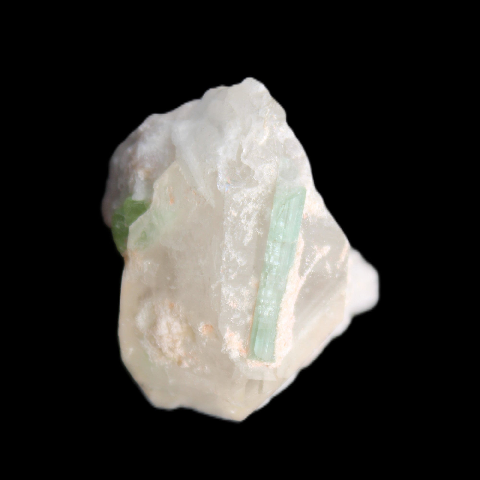 Green Tourmaline crystal on Smoky Quartz with Mica 14g in sunlight - Rocks and Things Store