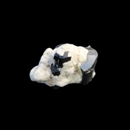 Black Tourmaline terminated crystal cluster in matrix 6.7g in sunlight - Rocks and Things Store