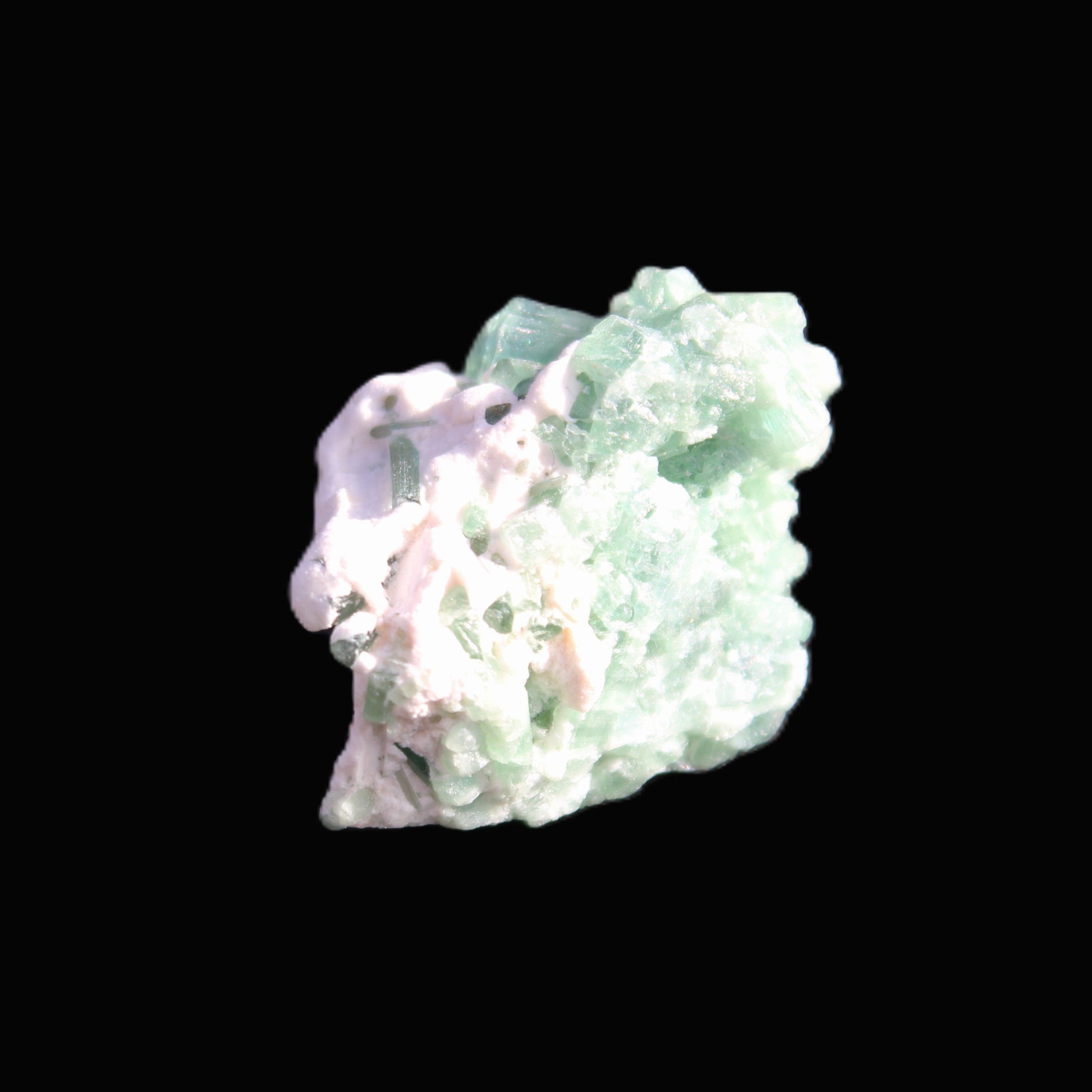 Green Tourmaline cluster 8.4g in sunlight - Rocks and Things Store