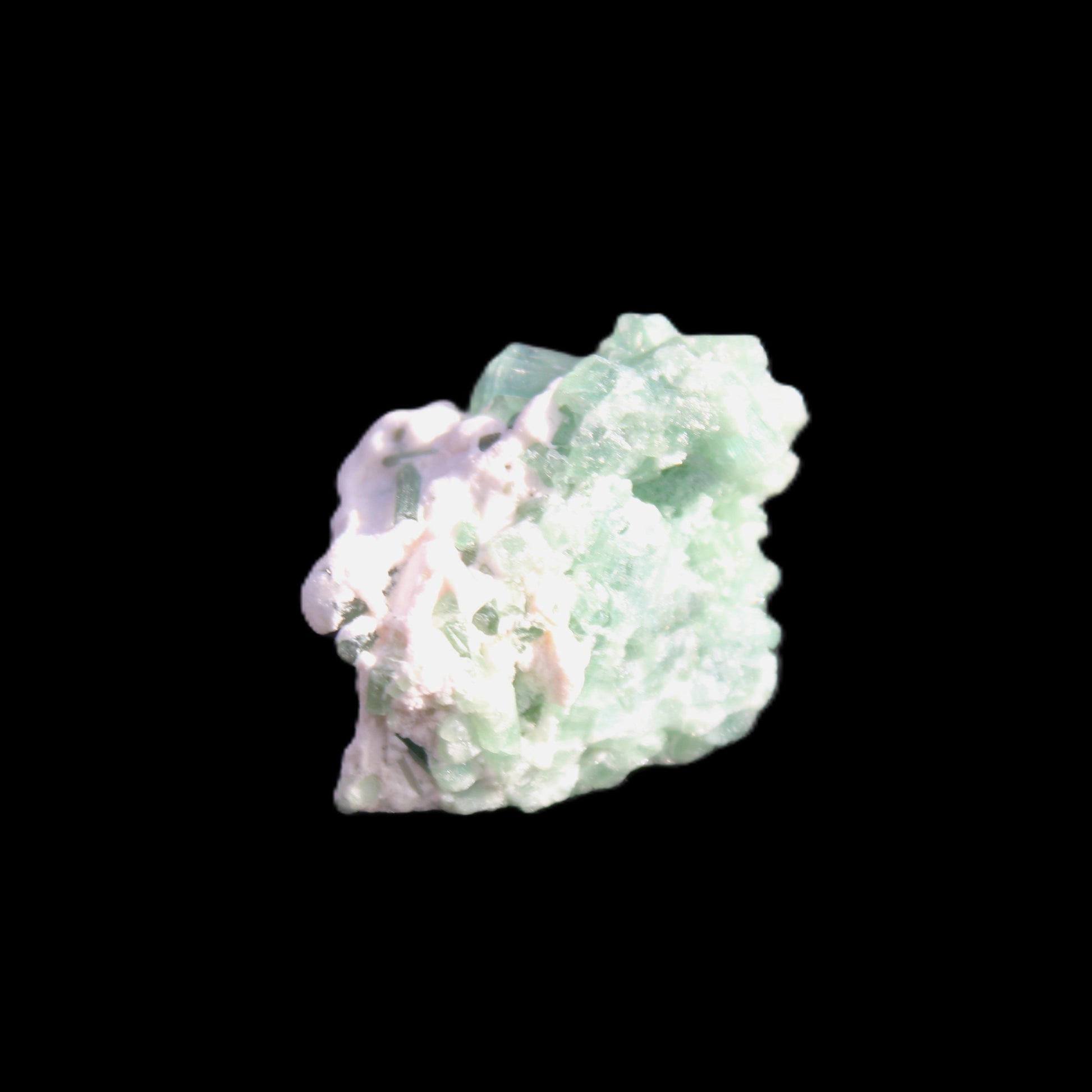 Green Tourmaline cluster 8.4g in sunlight - Rocks and Things Store