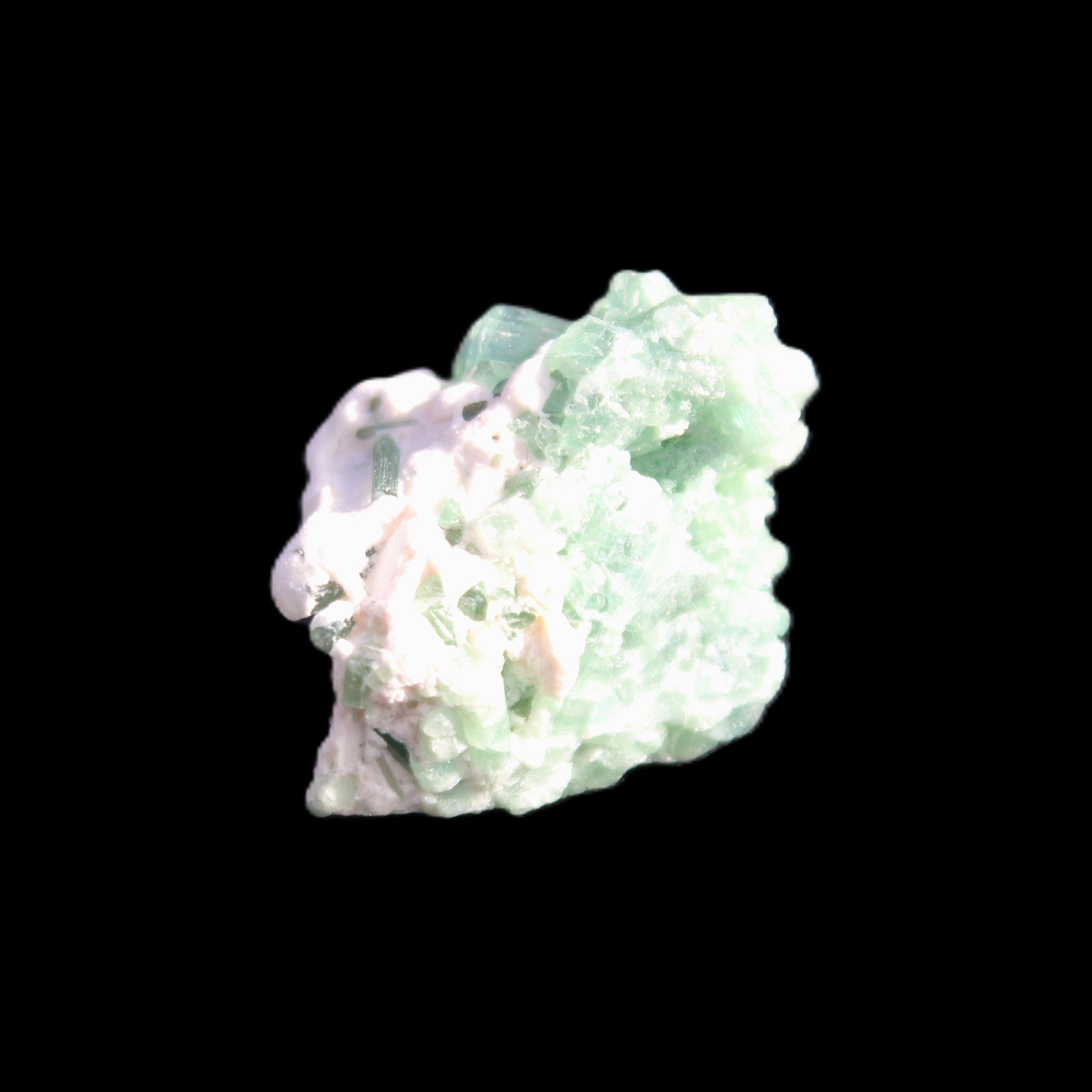 Green Tourmaline cluster 8.4g in sunlight - Rocks and Things Store