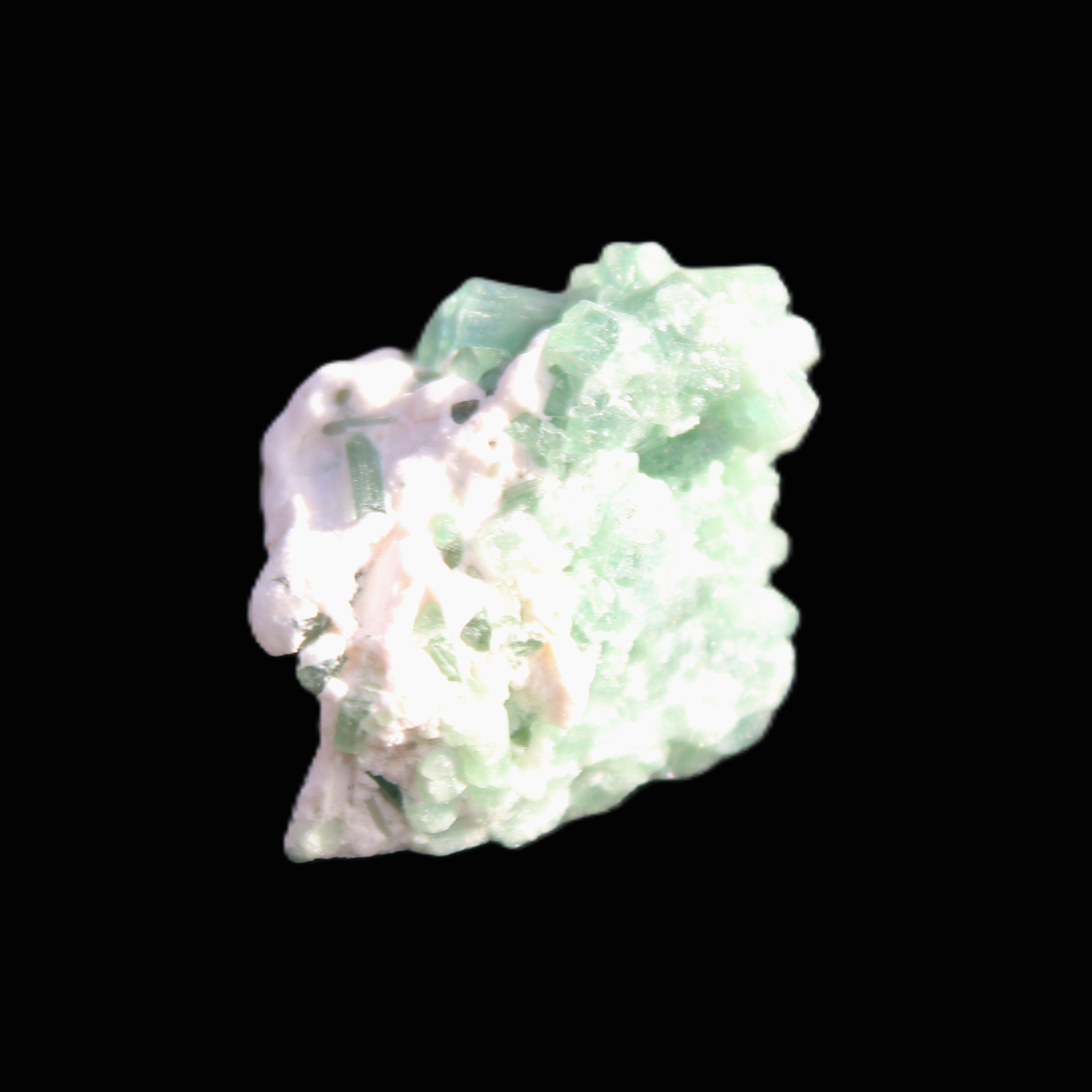 Green Tourmaline cluster 8.4g in sunlight - Rocks and Things Store