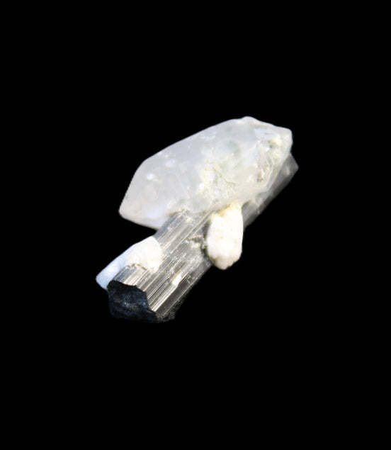 Black Tourmaline with Quartz crystal 5.6g in sunlight - Rocks and Things Store