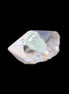 Green Tourmaline crystal on double-terminated Clear Quartz crystal 5.1g in sunlight - Rocks and Things Store