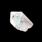 Green Tourmaline crystal on double-terminated Clear Quartz crystal 5.1g in sunlight - Rocks and Things Store