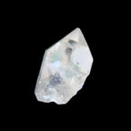 Green Tourmaline crystal on double-terminated Clear Quartz crystal 5.1g in sunlight - Rocks and Things Store