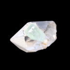 Green Tourmaline crystal on double-terminated Clear Quartz crystal 5.1g in sunlight - Rocks and Things Store
