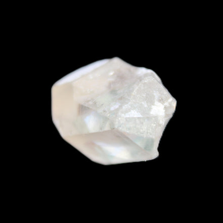 Green Tourmaline crystal on double-terminated Clear Quartz crystal 5.1g in sunlight - Rocks and Things Store