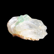 Green tourmaline on Clear Quartz 33*22mm 12.0g in sunlight - Rocks and Things Store