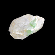 Green tourmaline on Clear Quartz 33*22mm 12.0g in sunlight - Rocks and Things Store