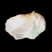 Green tourmaline on Clear Quartz 33*22mm 12.0g in sunlight - Rocks and Things Store