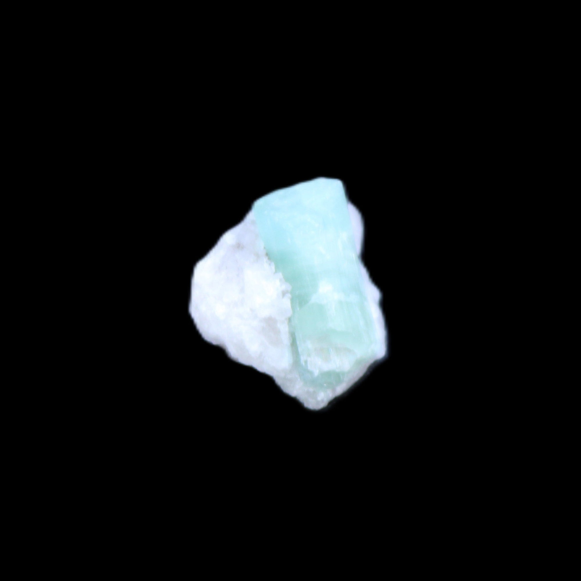 Tiny Green Tourmaline crystal on matrix 1.6g in sunlight - Rocks and Things Store