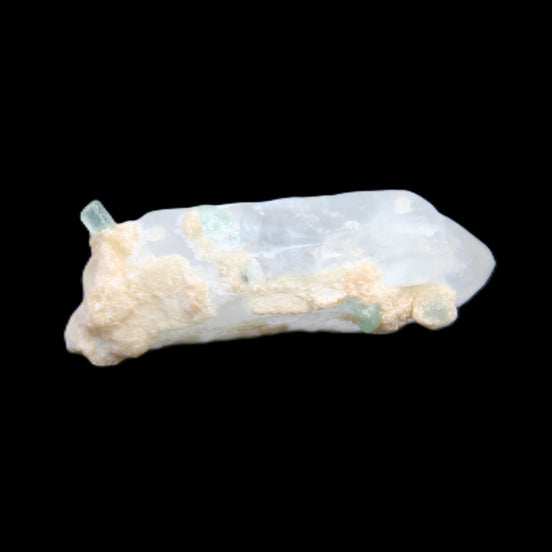 Tiny Aquamarine crystals on Quartz 4.1g in sunlight - Rocks and Things Store