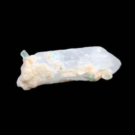 Tiny Aquamarine crystals on Quartz 4.1g in sunlight - Rocks and Things Store