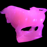 Pink Mangano Calcite Bull 240*85*78mm 3110g in UV light  - Rocks and Things Store