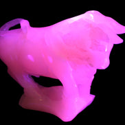 Pink Mangano Calcite Bull 240*85*78mm 3110g in UV light  - Rocks and Things Store