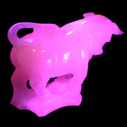 Pink Mangano Calcite Bull 240*85*78mm 3110g in UV light  - Rocks and Things Store