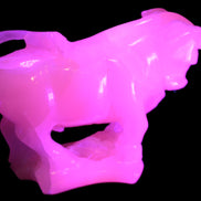Pink Mangano Calcite Bull 240*85*78mm 3110g in UV light  - Rocks and Things Store