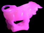 Pink Mangano Calcite Bull 240*85*78mm 3110g in UV light  - Rocks and Things Store