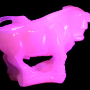 Pink Mangano Calcite Bull 240*85*78mm 3110g in UV light  - Rocks and Things Store
