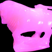 Pink Mangano Calcite Bull 240*85*78mm 3110g in UV light  - Rocks and Things Store