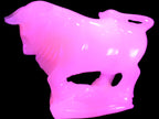 Pink Mangano Calcite Bull 240*85*78mm 3110g in UV light  - Rocks and Things Store