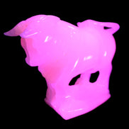 Pink Mangano Calcite Bull 240*85*78mm 3110g in UV light  - Rocks and Things Store