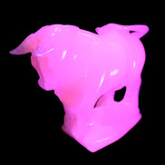 Pink Mangano Calcite Bull 240*85*78mm 3110g in UV light  - Rocks and Things Store