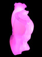 Pink Mangano Calcite Bull 240*85*78mm 3110g in UV light  - Rocks and Things Store