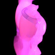 Pink Mangano Calcite Bull 240*85*78mm 3110g in UV light  - Rocks and Things Store