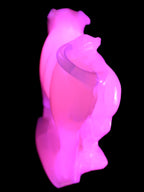 Pink Mangano Calcite Bull 240*85*78mm 3110g in UV light  - Rocks and Things Store