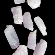 Pink/Lilac Kunzite 9 larger crystals from Afghanistan 21-35mm 90g Wholesale in sunlight - Rocks and Things Store