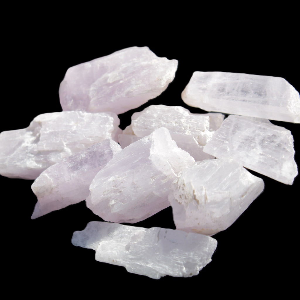 Pink/Lilac Kunzite 9 larger crystals from Afghanistan 21-35mm 90g Wholesale in sunlight - Rocks and Things Store