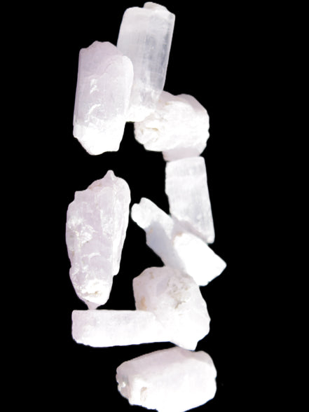 Pink/Lilac Kunzite 9 larger crystals from Afghanistan 21-35mm 90g Wholesale in sunlight - Rocks and Things Store