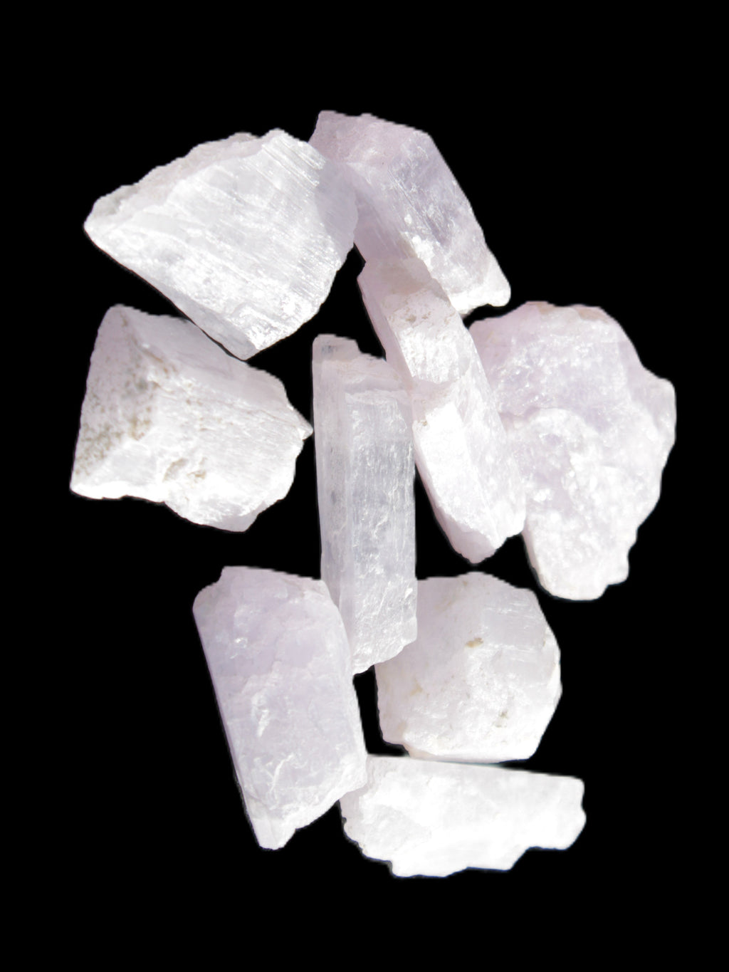 Pink/Lilac Kunzite 9 larger crystals from Afghanistan 21-35mm 90g Wholesale in sunlight - Rocks and Things Store