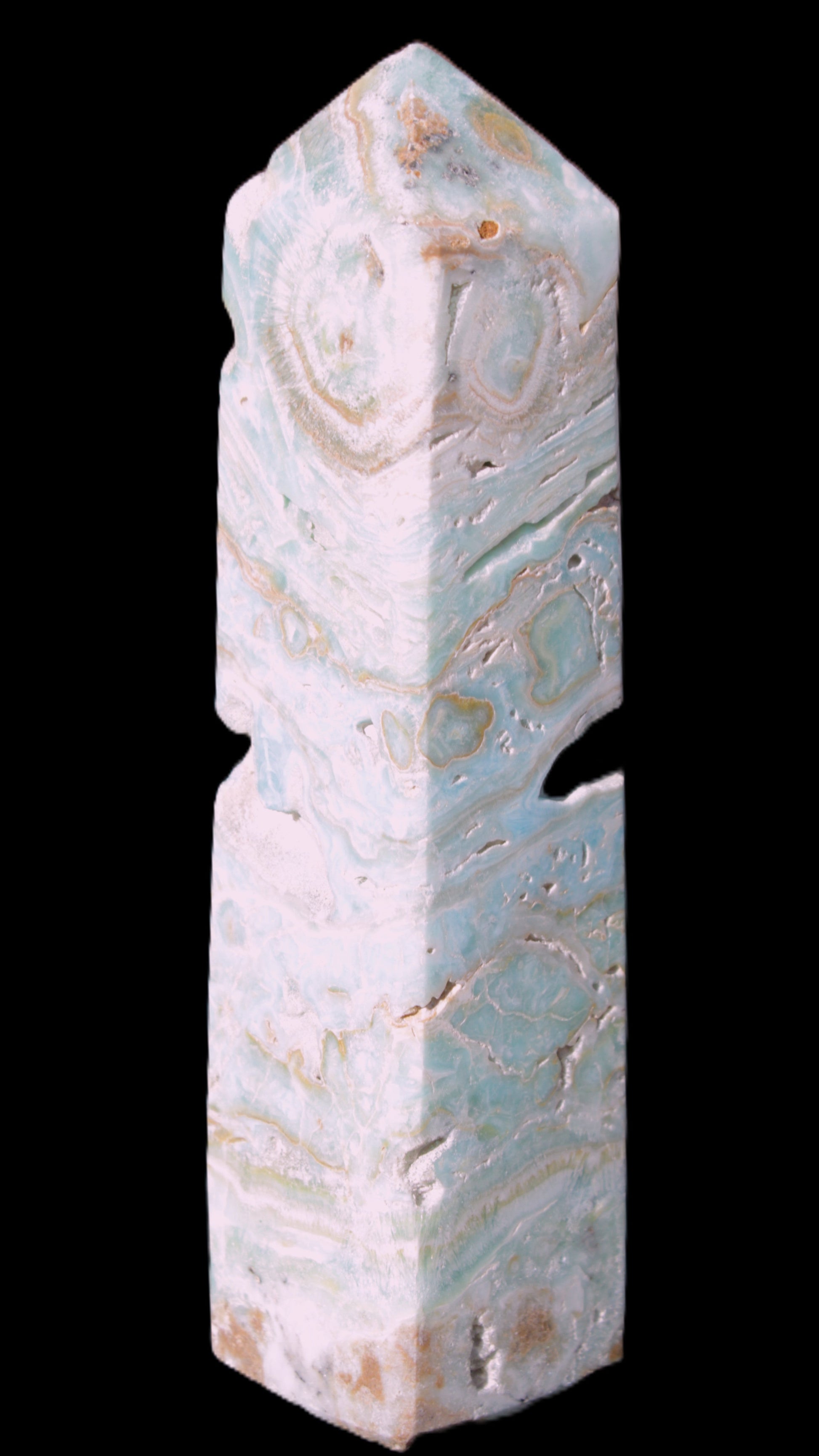 Caribbean Calcite Blue Aragonite obelisk 3*143mm 354g Rocks and Things Store