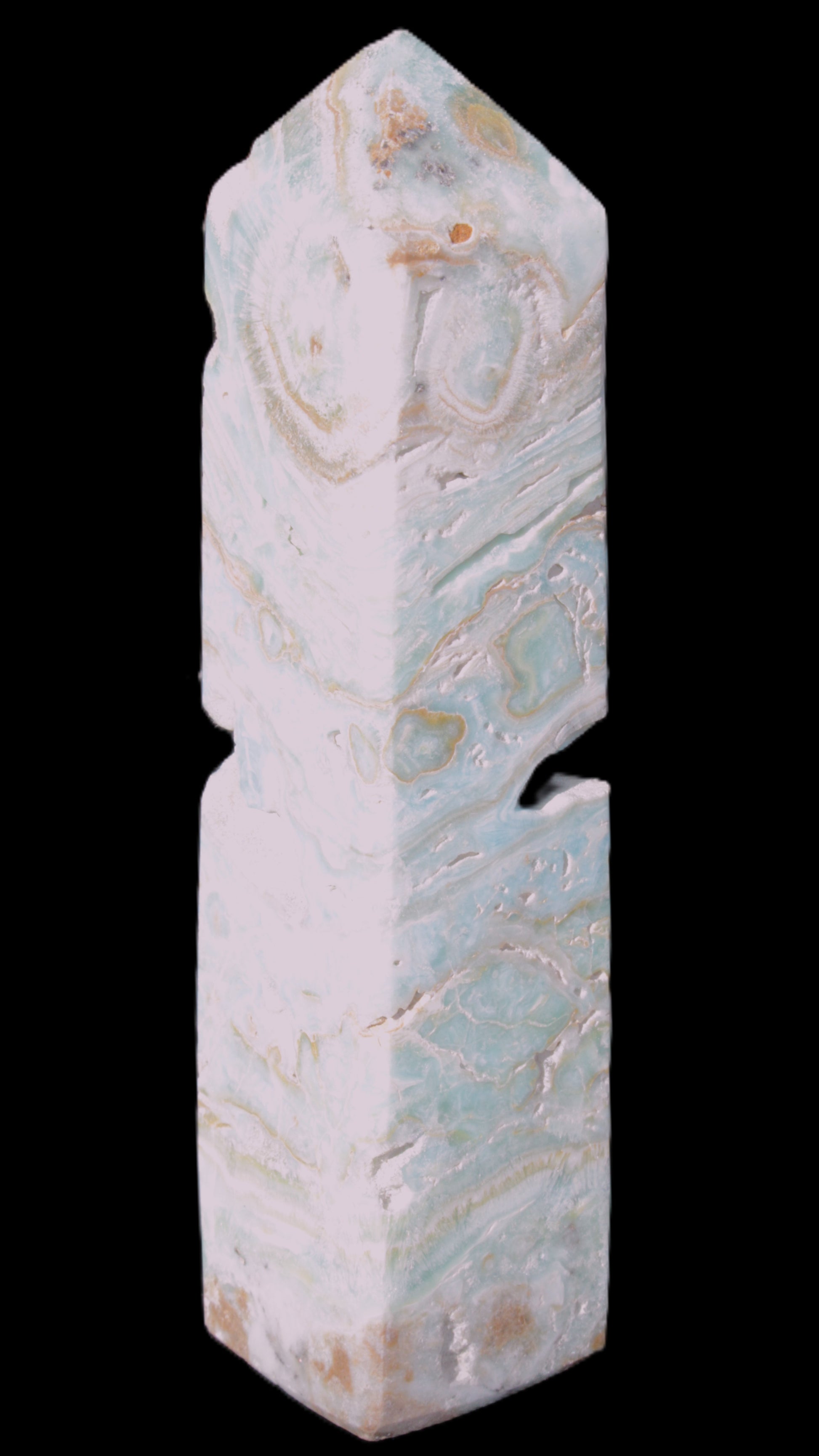 Caribbean Calcite Blue Aragonite obelisk 3*143mm 354g