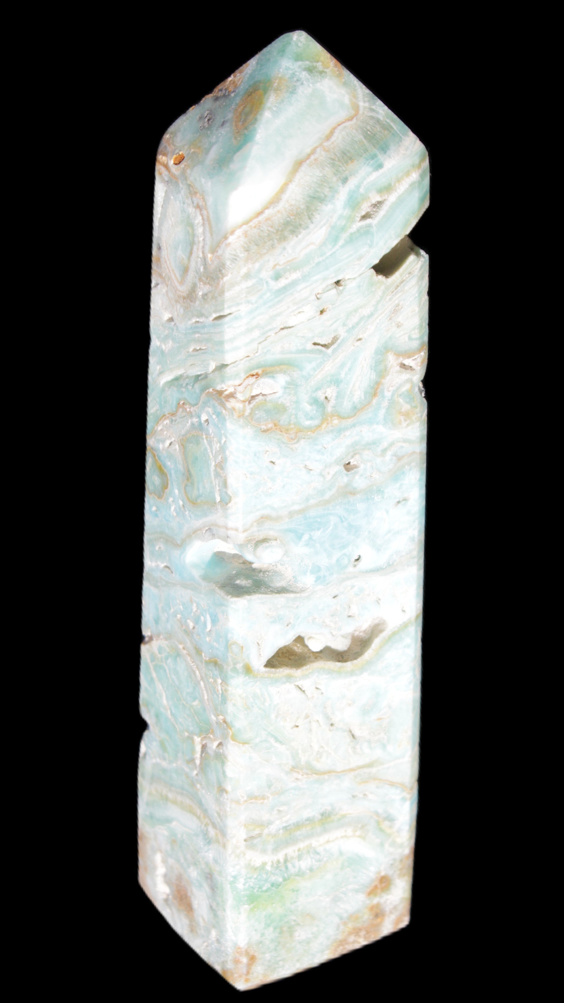 Caribbean Calcite Blue Aragonite obelisk 3*143mm 354g Rocks and Things Store