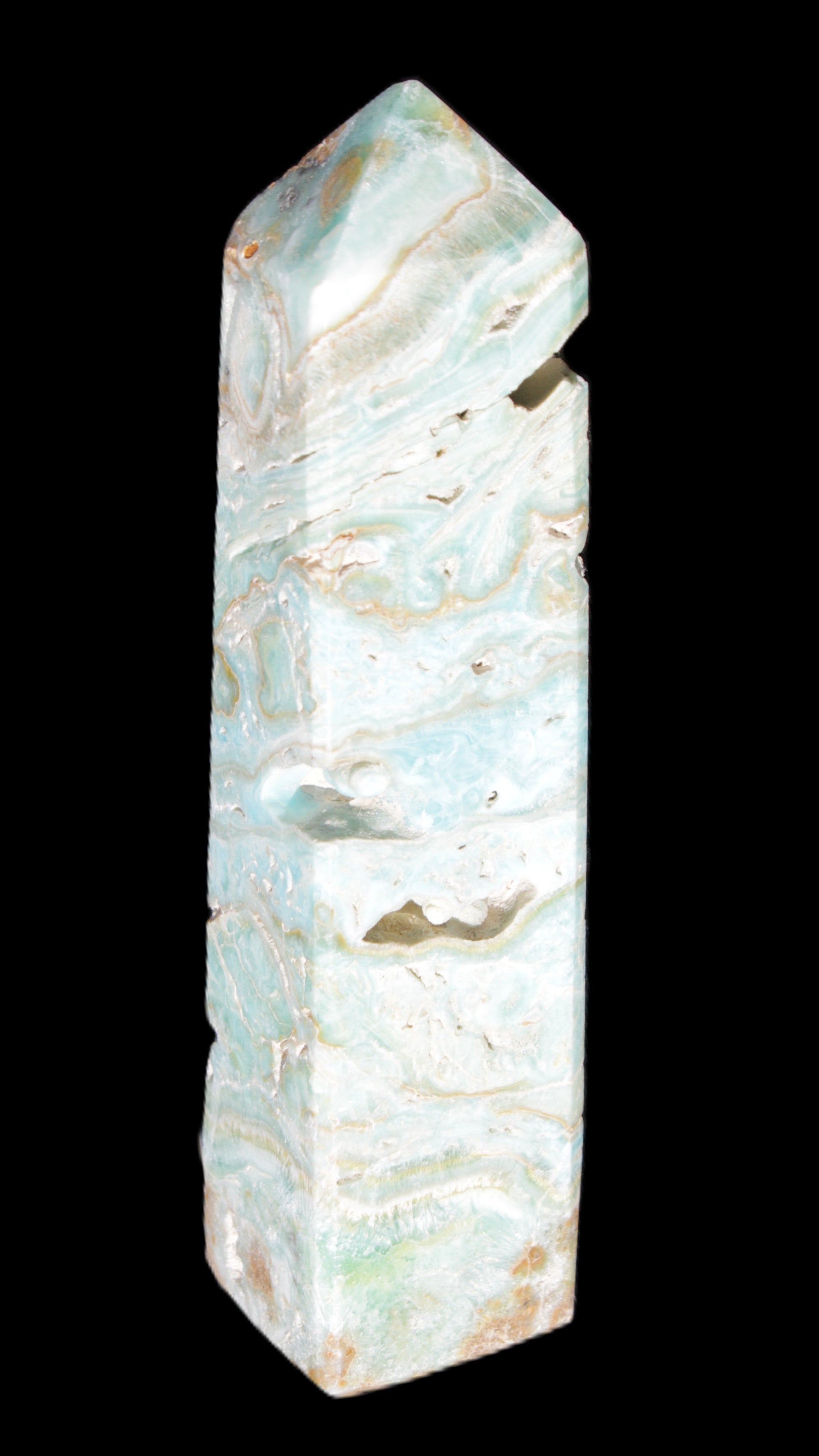 Caribbean Calcite Blue Aragonite obelisk 3*143mm 354g Rocks and Things Store