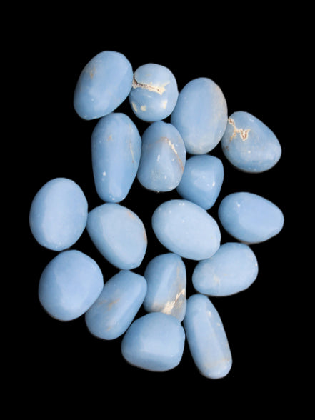 Angelite tumbled stone  18-25mm 10-12g in sunlight - Rocks and Things Store