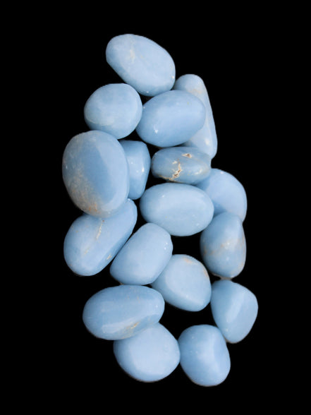 Angelite tumbled stone  18-25mm 10-12g in sunlight - Rocks and Things Store