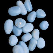 Angelite tumbled stone  18-25mm 10-12g in sunlight - Rocks and Things Store
