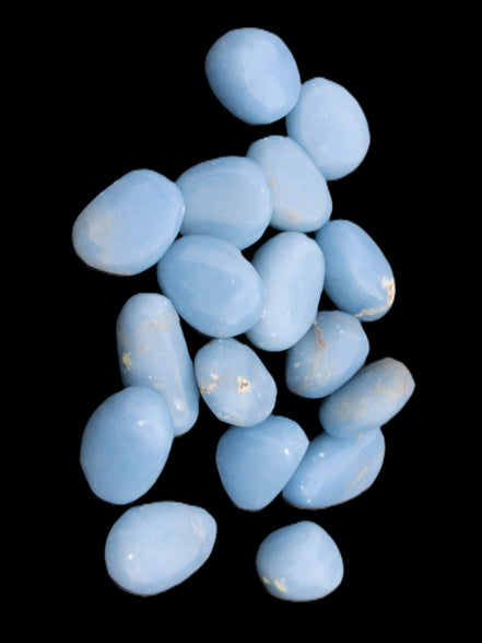 Angelite tumbled stone  18-25mm 10-12g in sunlight - Rocks and Things Store