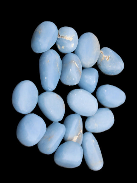 Angelite tumbled stone  18-25mm 10-12g in sunlight - Rocks and Things Store