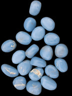 Angelite 20 tumbled stones 24-28mm 300g in sunlight - Rocks and Things Store