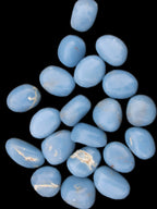 Angelite 20 tumbled stones 24-28mm 300g in sunlight - Rocks and Things Store